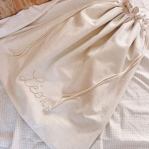 Bolsa de Muselina Orgánica Reciclada Promocional con Cordón, Bolsa de Tela de Algodón Personalizada para Regalo, Bolsa de Lona con Impresión de Logotipo - Product Image 1