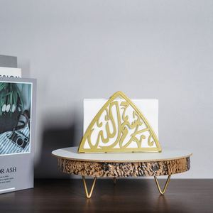 Porte-mouchoirs vertical créatif en métal pour bureau, porte-cartes de visite, anneau de serviette Ramadan Mubarak - Product Image 5