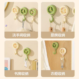 Dopamine Suction Cup <b>Hook</b> Round Removable Wall Mounted Creative <b>Hook</b> For Bathroom <b>Kitchen</b> Storage - Product Image 4