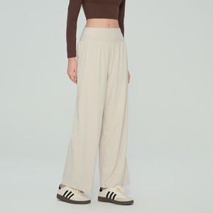 Pantalon de yoga large et droit YIYI, taille haute, séchage rapide, léger, pour femmes, avec poche arrière à la taille - Product Image 2