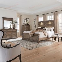 Ensemble de meubles de chambre à coucher rustiques sur mesure, style traditionnel américain classique, en bois massif