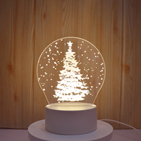 Veilleuse LED Visuel 3D Illusion 3D Couleurs Chaudes pour Chambre de Bébé et Enfant, Thème Noël
