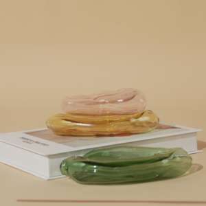 制造商烟灰色定制环保硼硅酸盐玻璃香炉檀香海洋定制徽标家居装饰 - Product Image 2