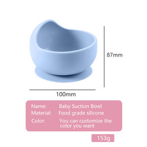 Ensemble de vaisselle pour enfants, dessin animé, animaux, sans BPA, bol à ventouse, assiette divisée, ensemble d'alimentation pour bébé en silicone - Product Image 3