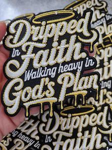 Parches Personalizados con la Frase 'Faith God's Plan', Estilo Urbano, Bordados, Termoadhesivos, Religiosos, para Sudaderas y Chaquetas - Product Image 3
