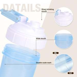 Customizable 400ml Graduated <b>Protein</b> Shaker <b>Bottle</b> Portable Plastic Sports Cup for Outdoor Fitness - Product Image 2