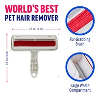 Rouleau anti-poils pour animaux de compagnie en plastique auto-nettoyant réutilisable, brosse à poils d'animaux et à peluches avec oreilles pour un toilettage professionnel