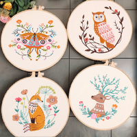 Kit de broderie DIY fait main de base, directement de l'usine de Suzhou, en coton, pour débutants, avec ruban de point de croix, motif animal Yingsa