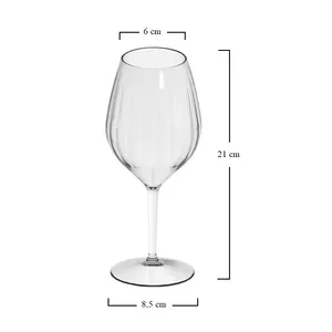 Set di bicchieri da vino in plastica 510cc, modello Venezia a righe, infrangibili, per vino rosso e bianco - Product Image 2