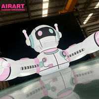 Robot LED gonflable de dessin animé pour la décoration de scène de festival de musique, ballon robot IA personnalisé pour la décoration d'activités en plein air