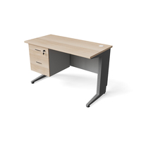 Bureau de bureau moderne en acier avec 2 tiroirs suspendus, structure modulaire en fer, construction métallique durable, écologique, réglable pour la maison et l'école
