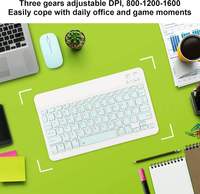 Conjunto de Teclado y Ratón Multicolor Compacto y Portátil, Teclado Inalámbrico Bluetooth Delgado, Ideal para iPad