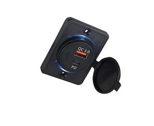 Cargador USB Tipo C y PD3.0 de Carga Rápida de 20W para Coche, RV, Autobús, Yate, con Enchufe de 12-24V, Pantalla Digital, QC+PD Universal - Product Image 1