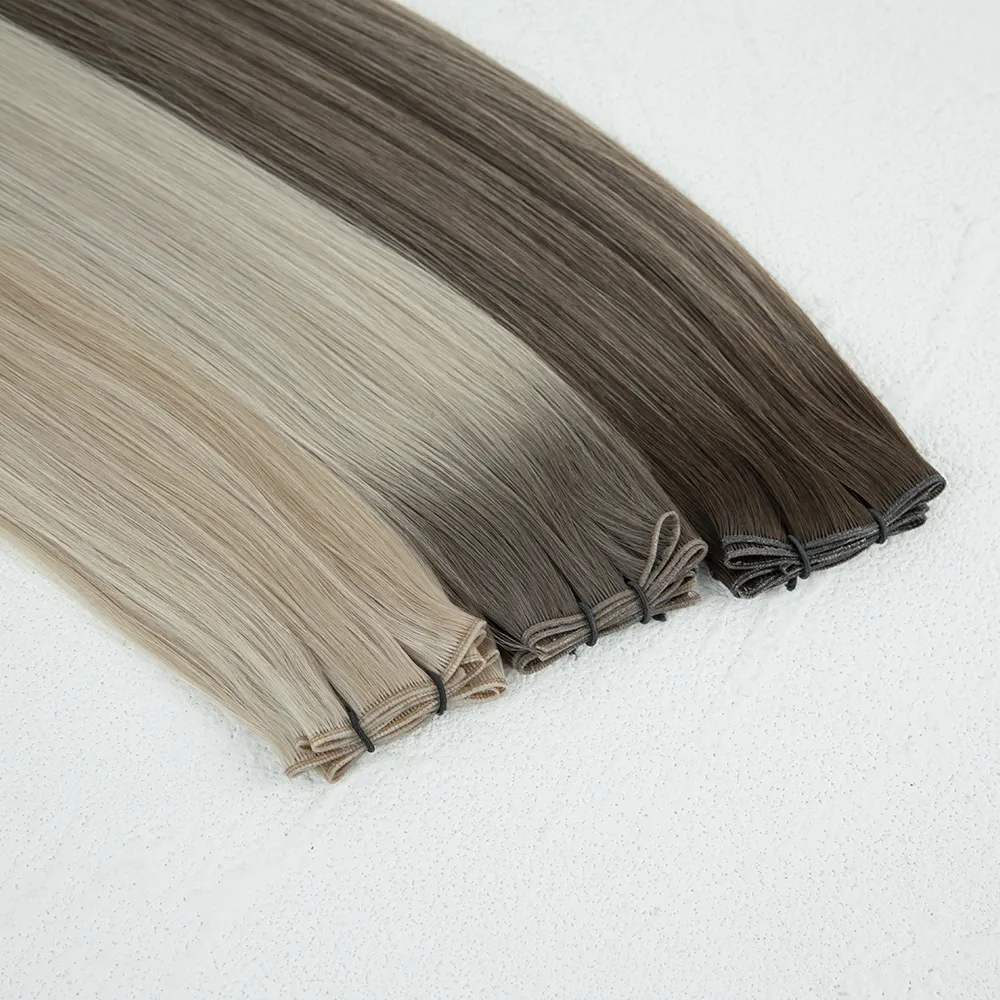 خصلات شعر جديدة عالية الجودة من مصنع ليشين، خصلات شعر رائعة، خصلات شعر متدلية مربوطة يدويًا أصلية دبل درون 12a