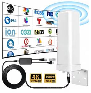 Antena de <span class=keywords><strong>TV</strong></span> Digital para exteriores, 39dBi remoto de <span class=keywords><strong>amplificador</strong></span> de <span class=keywords><strong>señal</strong></span>, 4K, 1080P, Canal HDTV gratuito, ATSC, DVB-T, antena de 2/2 ", antena de 1/2" - Product Image 1