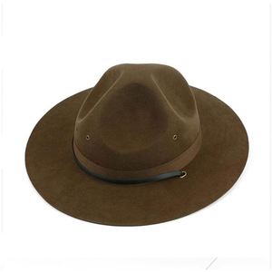 X1337B Sombreros de Color Verde para Adultos, Sombreros Fedora 100% Lana, Gorra de Instrucción del Cuerpo de Marines de los Estados Unidos, Boy Scouts - Product Image 1