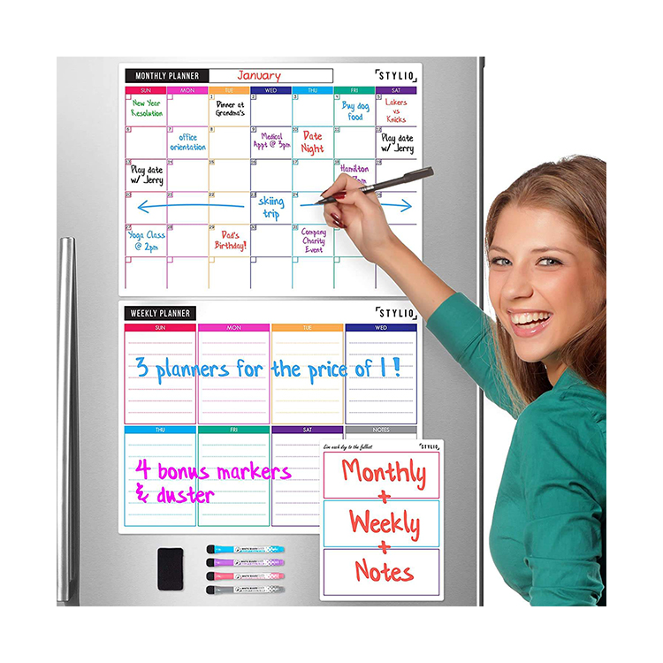 Нано-Пленка премиум класса, магнитная белая доска, сухой стираемый ЕЖЕНЕДЕЛЬНЫЙ КАЛЕНДАРЬ для холодильника