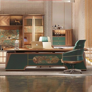 Bureau de direction moderne haut de gamme en bois massif avec armoire de rangement à verrouillage par empreinte digitale en noyer noir d'Amérique du Nord pour bureau de thé - Product Image 3