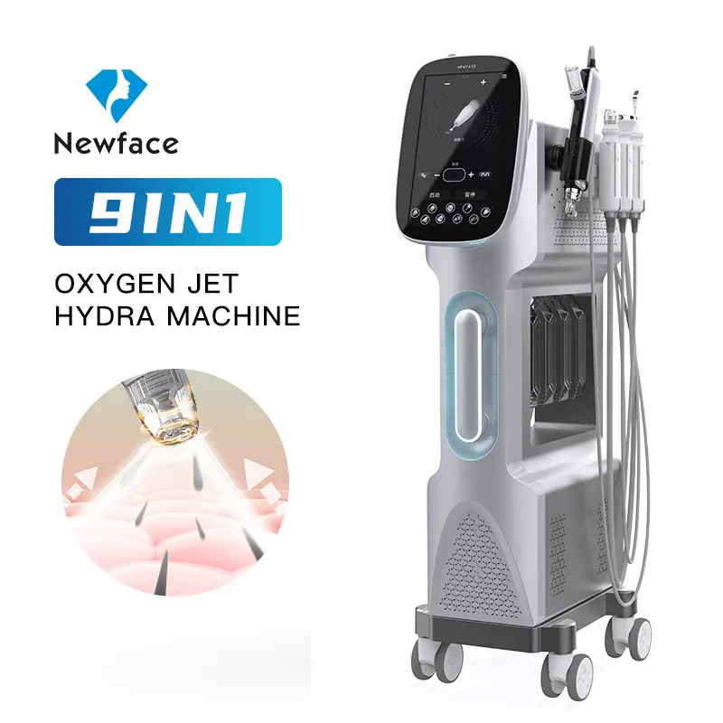 جهاز تجميل التقشير المائي 9 في 1 من NewFace Best hydrabrasion hydr2o2 Bubble a hydrate