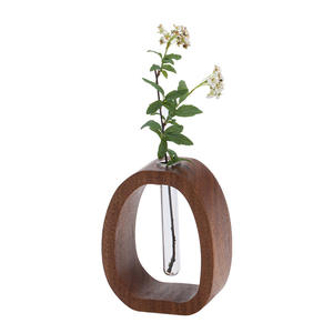 Vase à fleurs en bois de noyer, vase à fleurs créatif de table, hydroponique, petit vase à fleurs, vente en gros - Product Image 4