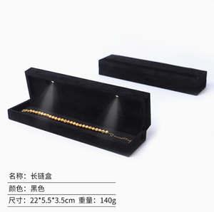 Boîte à bagues de voyage de luxe écologique et recyclable, en plastique, avec fermeture éclair en velours, lumière LED, emballage carré personnalisé, vente en gros - Product Image 6