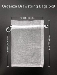 Sacs en organza personnalisés en gros avec logo sur mesure, pochettes à bijoux à cordon, sacs cadeaux en maille transparente pour mariage et fête - Product Image 6