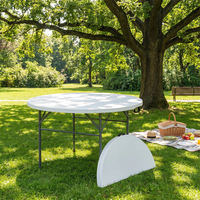 Table de salle à manger pliante d'extérieur moderne, légère et durable en plastique avec matériaux HDPE pour usage hôtelier