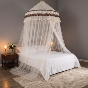 Mosquitero de Cama Doble de Poliéster Rosa Princesa Bancy, Domo Cónico Simple, Ecológico, para Todas las Estaciones, Pantalla Anti-Insectos para el Hogar - Product Image 1