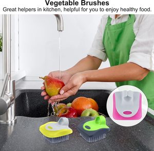 Cepillo limpiador de verduras y patatas al por mayor con cerdas flexibles para cocina y frutas - Product Image 2