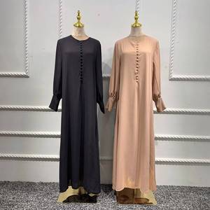 Robe élégante en mousseline de soie MS Dubai, style gothique imprimé, boutonnée, manches longues, Abaya musulmane, costume victorien pour femme - Product Image 4