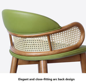 Tabouret de Bar en cuir et bois au Design moderne, mobilier de Restaurant, de cuisine, de salle à manger - Product Image 6