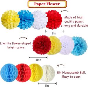 Decoraciones para Fiestas de <span class=keywords><strong>Carnaval</strong></span>, Artículos de Cumpleaños de Circo, Pancarta de Feliz Cumpleaños de Circo, Pompones de Papel, Flores, Bola de Panal - Product Image 2