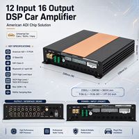 Amplificateur DSP 16 canaux de qualité supérieure, amplificateur de voiture 12 canaux 16x120W, égaliseur 31 bandes, classe D 4Ω, audio stéréo pour voiture