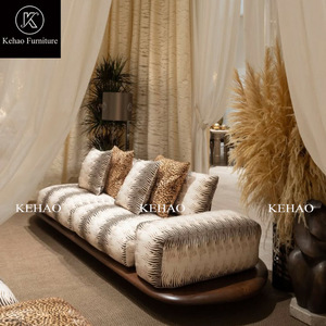 Premium Comfort Modular Sofa Luxus Tier muster getuftet mit Samt Stoff Holz basis Villa Hotels Haus - Product Image 1