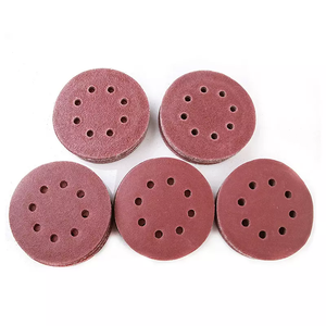 Sortie d'usine 125mm 5 pouces disques abrasifs rouges oxyde d'aluminium crochet et boucle disque de ponçage papier de sable 120 grain - Product Image 5