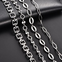 Collier créatif en acier inoxydable à maillons géométriques pour femmes et hommes, couleur argent, collier ras du cou, accessoires de bijoux en métal