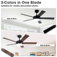 Kipas Angin Plafon Logam Motor DC Modern dengan Lampu LED 48" 3CCT, 6 Kecepatan, Kontrol Remote & Aplikasi, Smart Dimmable