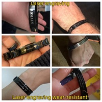 Pulseras de Acero Inoxidable en Blanco al por Mayor para Grabado Láser, Joyería Vintage de Moda para Hombre, Regalo