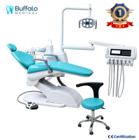 Fauteuil dentaire Buffalo entièrement électrique avec commande de valve, éclairage LED et crachoir rotatif pour fourniture aux usines dentaires
