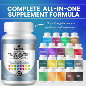 Solilan OEM Private Label Focus Alpha GPC <span class=keywords><strong>Bacopa</strong></span> <span class=keywords><strong>Monnieri</strong></span> ekstrak Herbal neotropika kapsul suplemen otak 60-count 2 - Product Image 5