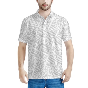 <span class=keywords><strong>Polo</strong></span> a Maniche Corte da Uomo Polinesiana Samoana Bianca e <span class=keywords><strong>Grigia</strong></span> Tribale Personalizzata di Alta Qualità alla Moda Casual Traspirante - Product Image 2