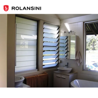 Volets certifiés CE NFRC Rolansini pour salle de bain, chambre à coucher, fenêtres, stores, jalousies, fenêtre à persiennes ventilée avec cadre en aluminium et verre