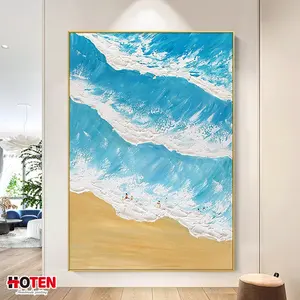Ocean Wave Thick Art Simple Artist 100% Hand-painted High Quality home decoration modern abstract oil painting