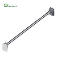 Tringles à rideaux télescopiques en métal robustes YIJIALE, anti-rouille, à fixation rapide, diamètre 32 mm, revêtement noir, charge maximale 1-4,9 m, pour balcon