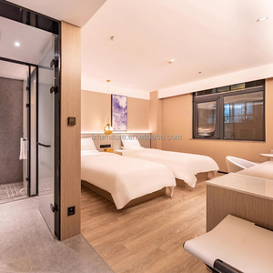 Modern Minimalist Hotel <b>Bed</b> King Size <b>Platform</b> <b>Bed</b> <b>Frame</b> with Upholstered Headboard for 3-Star Hotels Bedroom Sets - Product Image 2