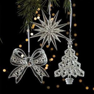<b>Tree</b> Ice Snowflake Diy Hanging <b>Christmas</b> Crystal Transparent Acrylic Angel Pendant - Product Image 1