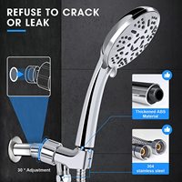 Ensemble de douche à main haute pression 9 jets, pomme de douche ionique avec flexible et support, finition chrome moderne pour salle de bain