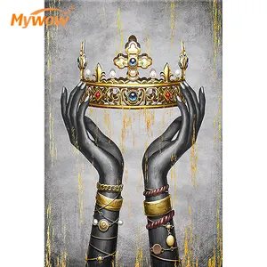 Newest Design Modern Artwork Decorative Painting Diamond Inlaid Crystal Porcelain Painting 2023 Exotic Wall Art Painting