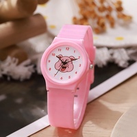 Reloj de Cuarzo y Silicona para Estudiantes al por Mayor, Diseño de Cerdito Rosa, Económico para Niños, Montre Pour Enfants