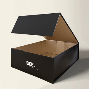 Scatola regalo personalizzata di lusso in <span class=keywords><strong>cartone</strong></span> nero confezione pieghevole scatola di carta magnetica con chiusura a patta magnetica - Product Image 6